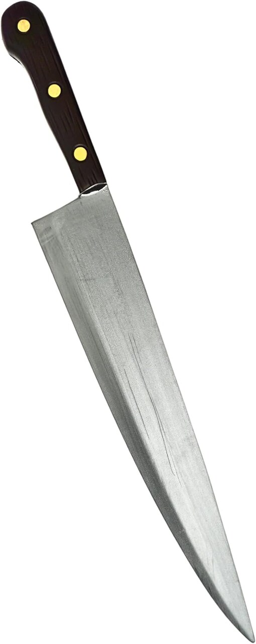 4E's Novelty 17.5" Fake Kitchen Knife Costume Prop – PE Foam Oversized Realistic Silver Knife Toy for Michael Myers, Horror, Zombie, Clown, Butcher & Halloween Costume Accessories